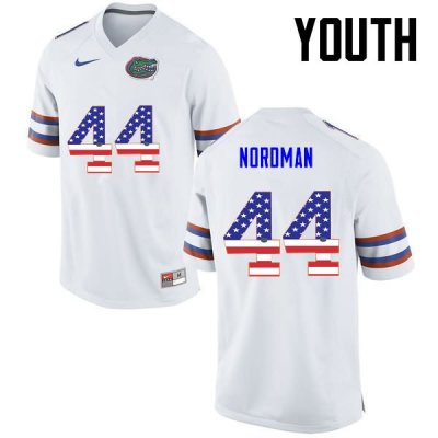 Youth Florida Gators #44 Tucker Nordman NCAA Nike White USA Flag Fashion Authentic Stitched College Football Jersey CQF6162LD